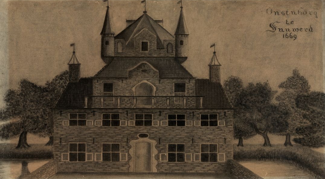 De Onstaborg in 1669. Bron: RHC GA, Groninger Archieven. Beeldbank Groningen.