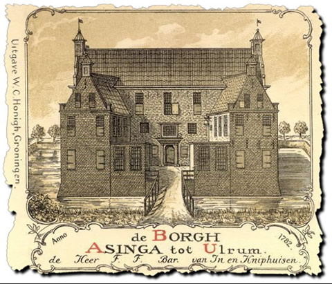 In het Marnegebied hebben veel heerlijke rechten toebehoord aan de Borgh Asinga tot Ulrum, waar onder meer de baron Van In en Kniphuisen heer is geweest. De afbeelding dateert uit het jaar 1782.