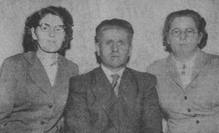 Van links naar rechts Harmke, Hendrik en Mina. Bron: Winschoter Courant, 13-01-1958.