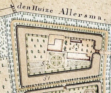 De Allersmaborg op een kaart van 1822.