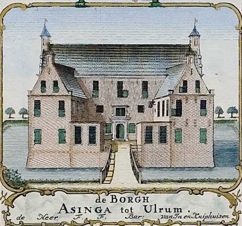 Een bijgewerkte afbeelding van de Asingaborg op de kaart van Beckerinh.