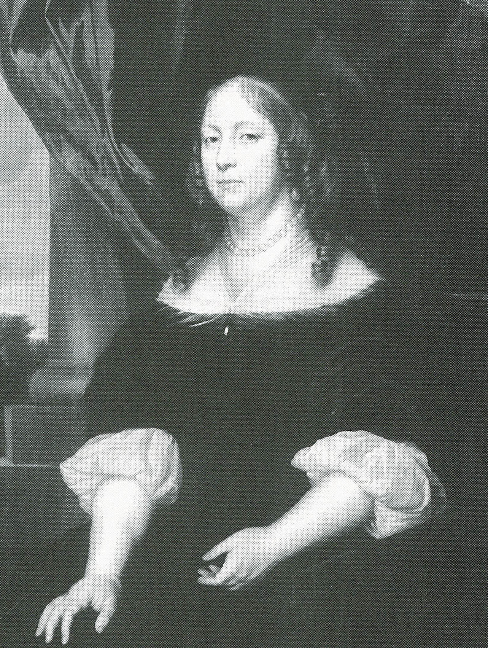 Elizabeth Tamminga van Ludema [ca. 1643 - vóór 5-3-1694]. Zij trouwt drie maal: in 1673 met Evert Lewe, in 1678 met Egbert Horenken van Dijksterhuis; in 1680 met Feyo Sickinghe. Schilderij van H. ten Oever, omstreeks 1675. 