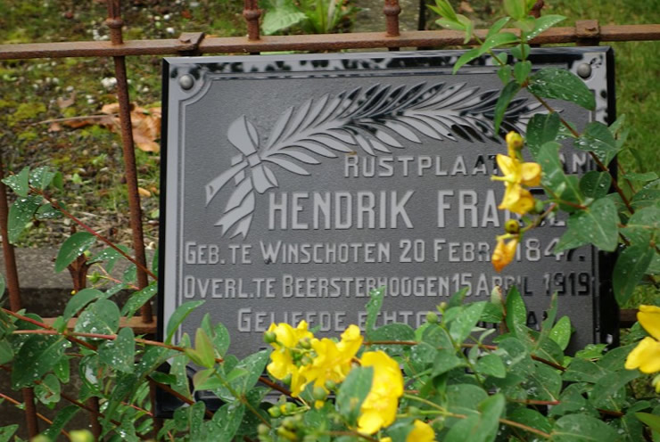 Het graf van Hendrik Fransen geboren 20-02-1847 te Winschoten en overleden 15-04-1919 te Beersterhoogen. Foto: Graftombe.nl.
