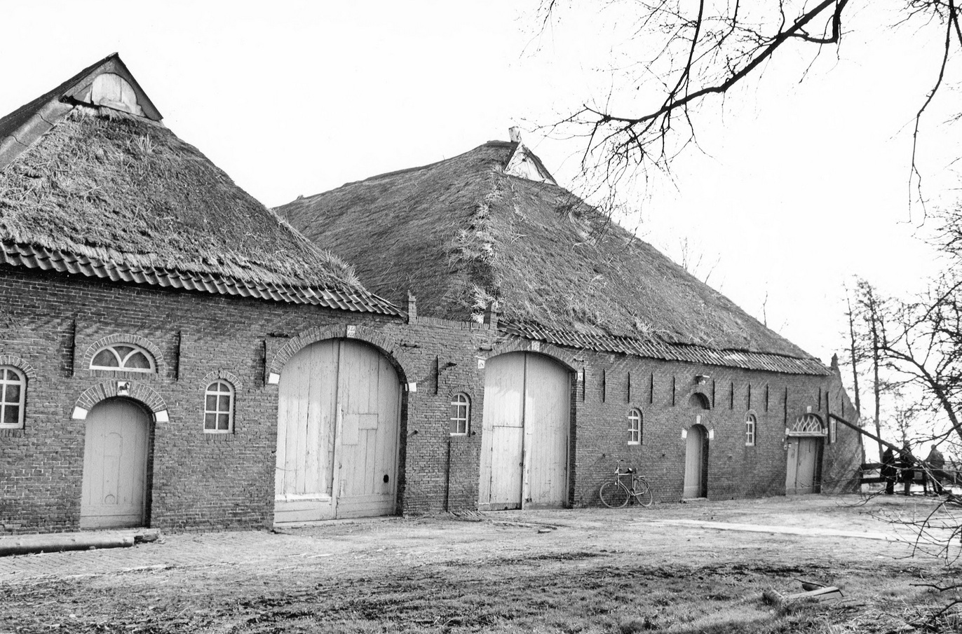 Foto: achterzijde boerderij Melkema aan de Smedemaweg 3 bij Huizinge. Foto: M.A. Douma, 1973. Foto: RHC GA, Groninger Archieven, Beeldbank Groningen.