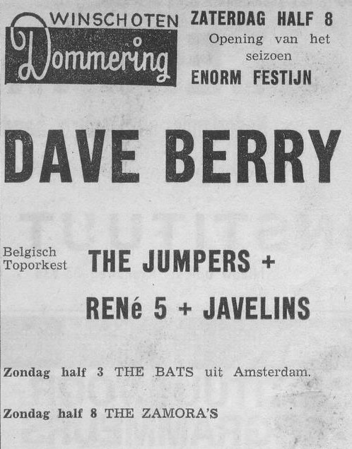 Advertentie met de aankondiging voor 27 augustus 1966.