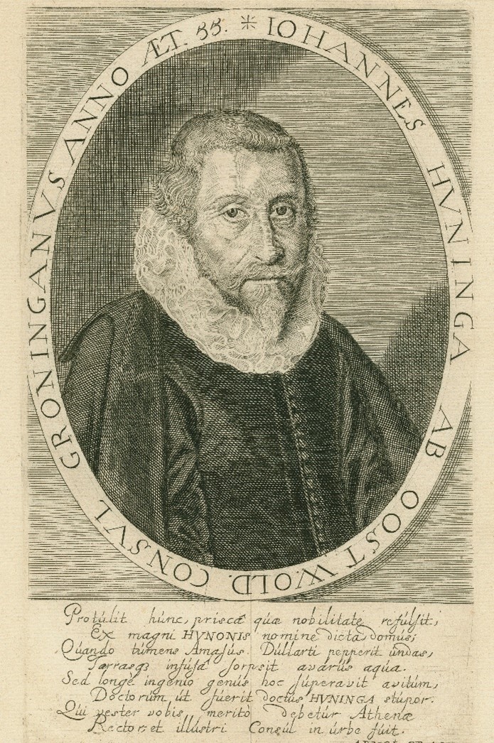 Johannes Eppinus Huninga (1583-1639), "hoogleraar in de rechten en de wijsbegeerte aan de universiteit van Groningen" – gefertigt ca. 1638-1639. aus den "Groninger Archieven" – frei - Identifikationsnummer - NL-GnGRA_1536_4233.