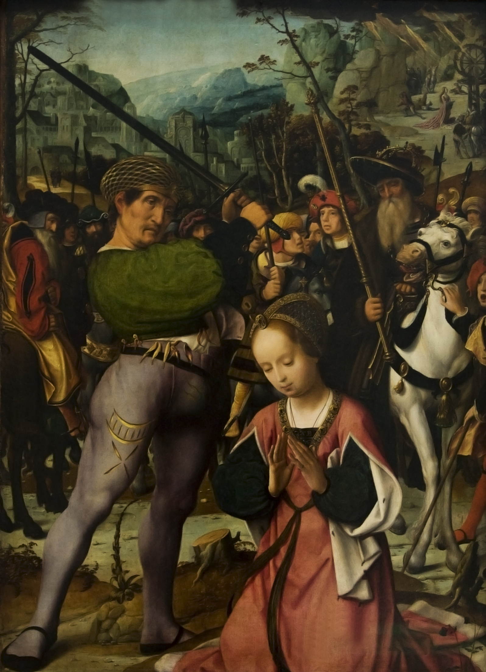 Marteldood van de heilige Catharina door Jan Provoost (1462-1525/1529). Bron: Koninklijk Museum voor Schone Kunsten Antwerpen. Fotograaf: Paul Hermans. Licentie: Public Domain.