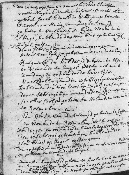 Huwelijksinschrijving van J.E. de Witte en Maria van Zuylekom (Rosmalen 24 mei 1790) RA Noord-Brabant Trouwboek Rosmalen (1712-1798) Rosmalen 4.