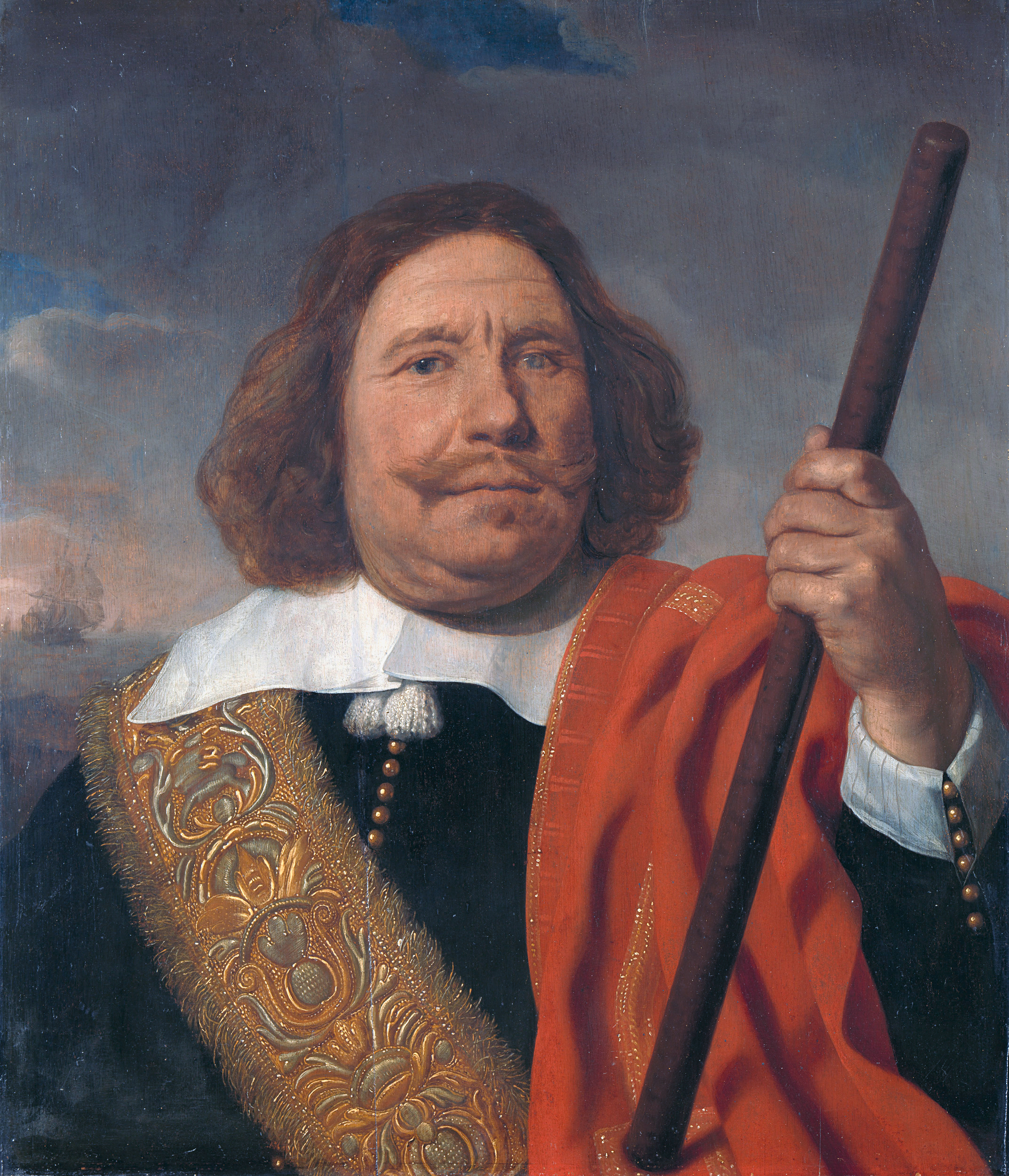 Egbert Bartolomeusz Kortenaer of Egbert Meussen Cortenaer (Groningen ca.1604 – bij Lowestoft 13 juni 1665) is een Nederlands admiraal en zeeheld geweest uit de zeventiende eeuw. In plaats van Meussen wordt ook wel de vorm Meeuwisz gebruikt. Het portret is geschilderd door Bartholomeus van der Helst (1613-1670) in 1660. In tegenstelling tot de afbeelding is Kortenaer zijn rechteroog kwijt. Olie op paneel, hoogte 68 cm, breedte 59 cm. Bron: Collectie Rijksmuseum Amsterdam, www.rijksmuseum.nl. Licentie: Public Domain.