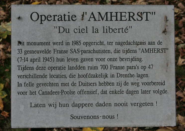 De tekst op het monument aan de Vaart in Assen. Bron: Arnold Palthe, TracesOfWar