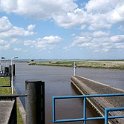 NieuweStatenzijl-09  Gezicht op de kwelders vanaf de schutsluis. Links is het haventje te zien dat bij eb droogvalt.