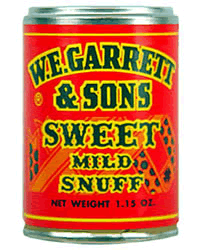 Het merk W.E. Garrett & Sons Scotch Snuff bestaat nog steeds in Amerika.