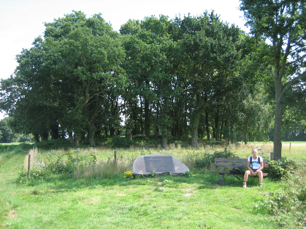 De Geselberg met monument tussen Veele en Wedde. Foto: H. van der Laan, 10 augustus 2009. Licentie: Creative Commons Attribution-Share Alike 3.0 Unported licentie.
