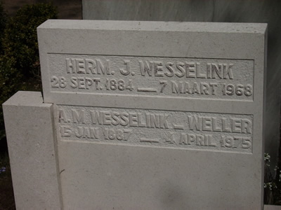 Graf van Hermannes Jan Wesselink en zijn vrouw Amalia M. Weller.